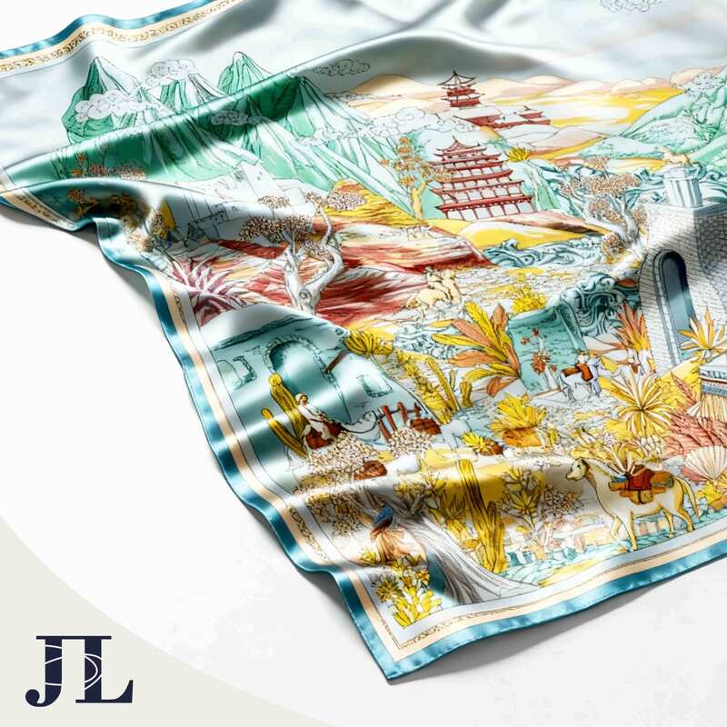 Quality 100% Silk Feeling Scarf Fashion Square Scarves Lightweight Elegant Sunscreen Scarves factory